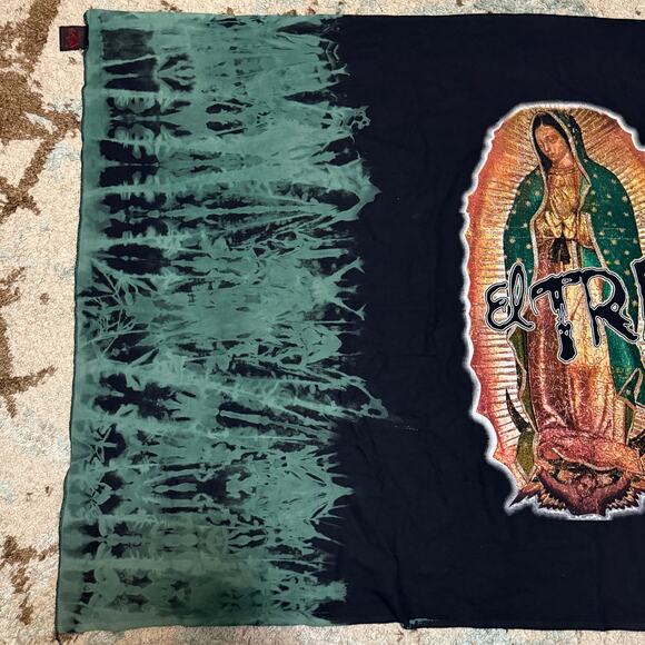 Vintage El Tri Mexican Rock Band Tapestry Lady Guadalupe Virgin Mary - Picture 2 of 4